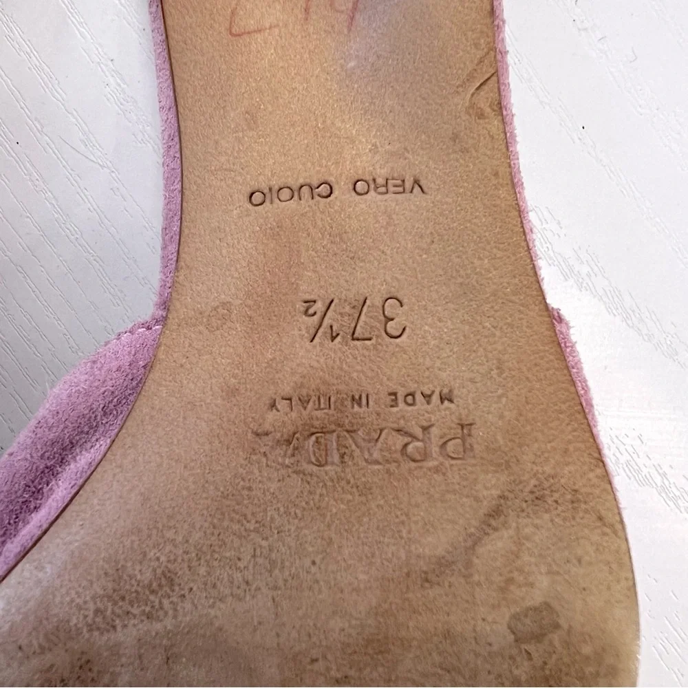 Prada Pink Suede Kitten Heels - Picture 3 of 3